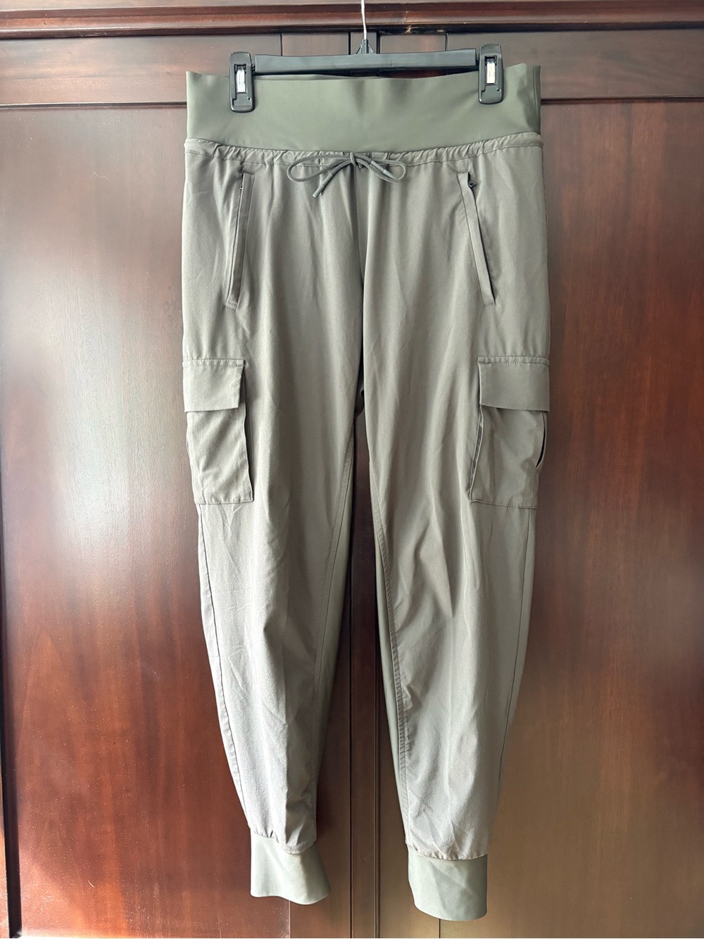 Athleta Olive Green Cargo Joggers with Drawstring Waist